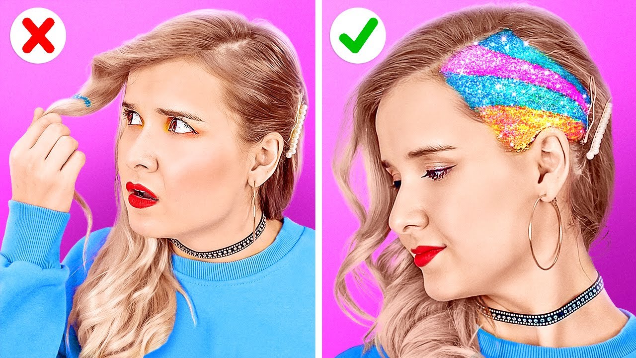 COOL HAIR TRICKS AND HACKS   || DIYY Colorful Hair Hacks And Tips By 123 GO LIke!