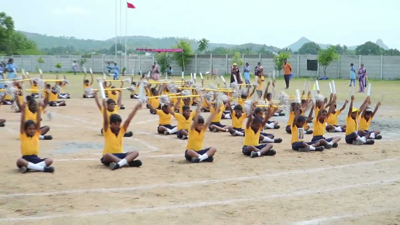 Vedavalli Vidyalaya,Ranipet-22nd AnnualSports Meet:Wand Whirls and Clubs of courage Drill Class IV&V