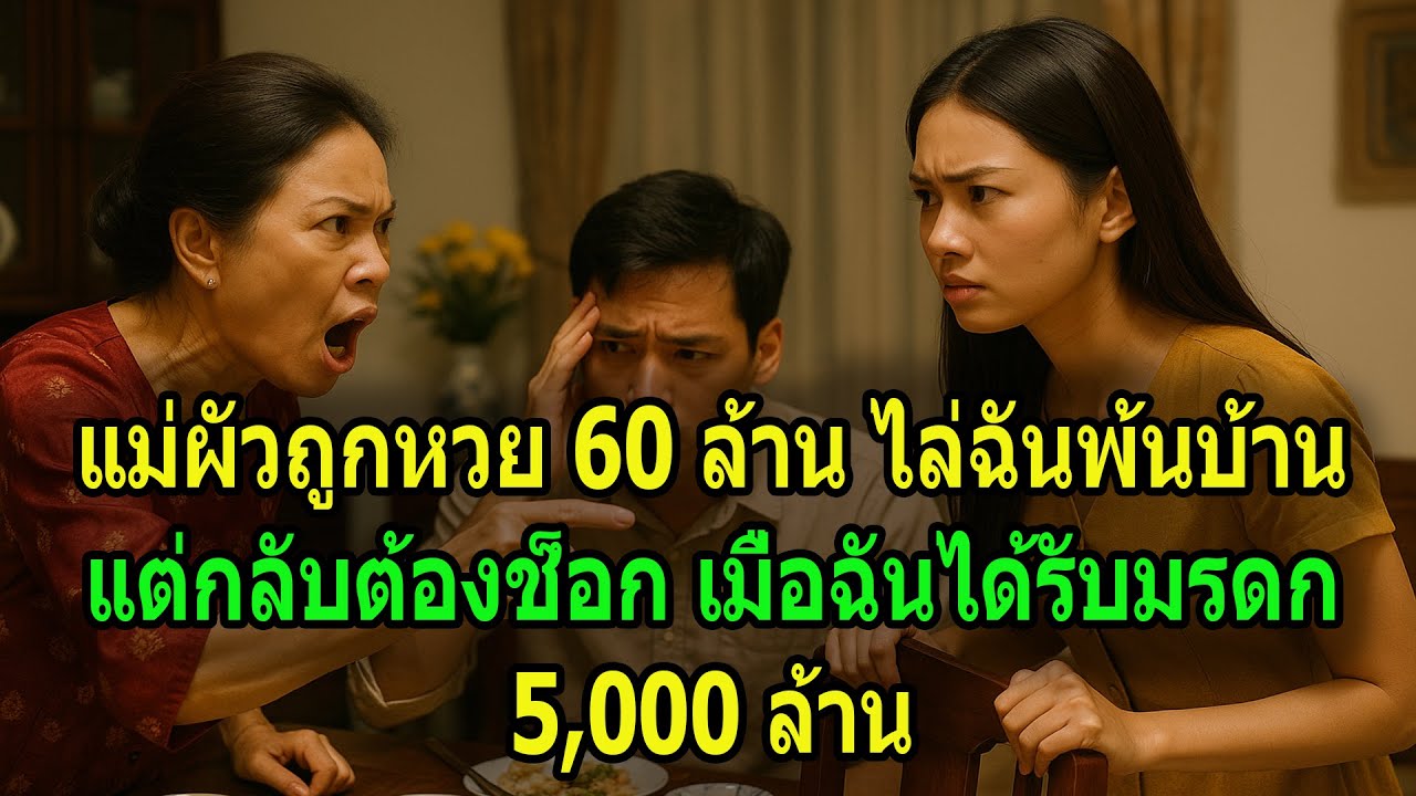 แม่ผัวถูกหวย 60 ล้าน ไล่ฉันพ้นบ้าน แต่กลับต้องช็อก เมื่อฉันได้รับมรดก 5,000 ล้าน
