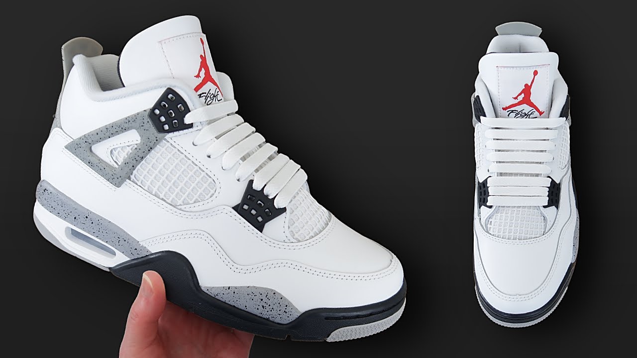 HOW TO BAR LACE JORDAN 4's | AIR JORDAN 4 LACE STYLE FEATURING WHITE CEMENT