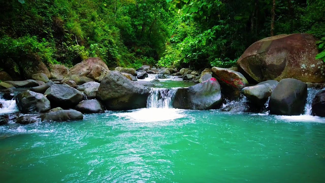 Relaxing River Sound Water sound waterfall 24/7 for stress relief for sleep for yoga for meditation