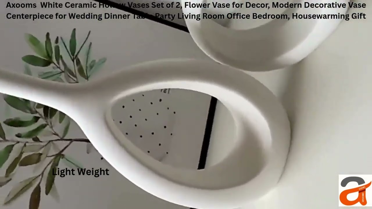 Axooms Modern White Ceramic Vases 🏠 | Minimalist Donut Decor for Any Room | 