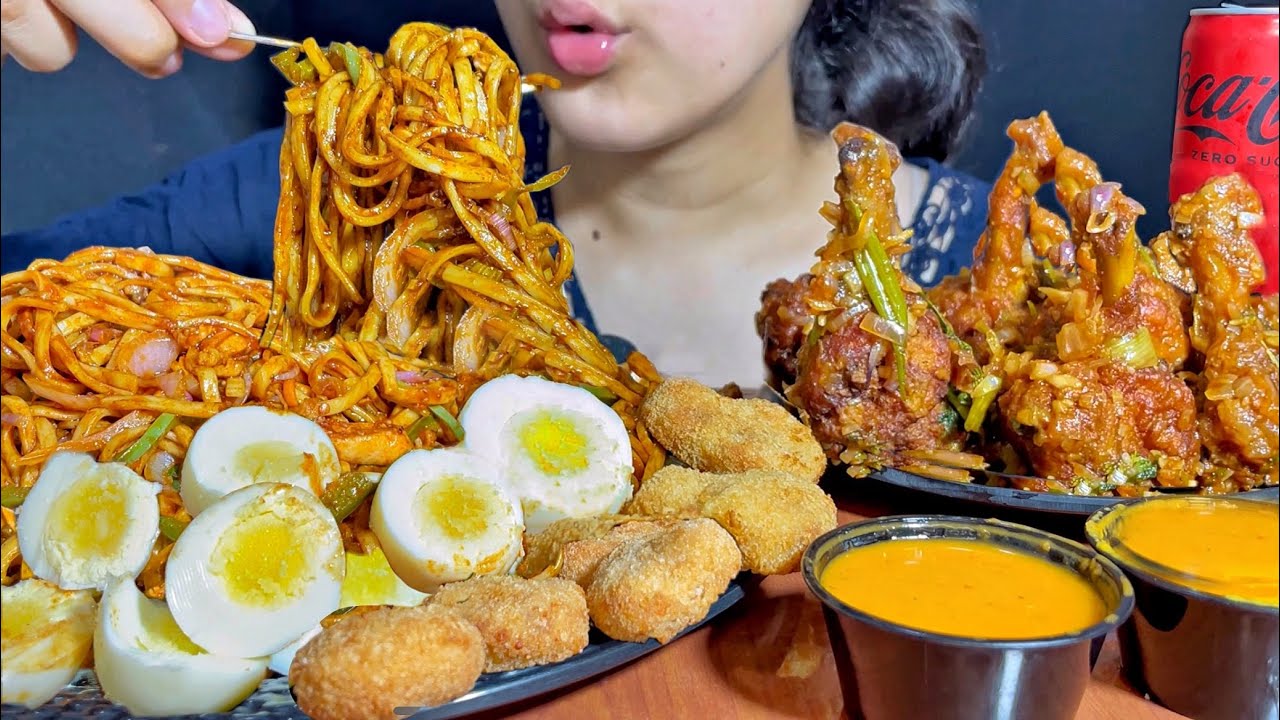 📍Hudson chopsticks ke chicken udon noodles aur chicken drumstiks, boiled eggs & chicken nuggets🍳