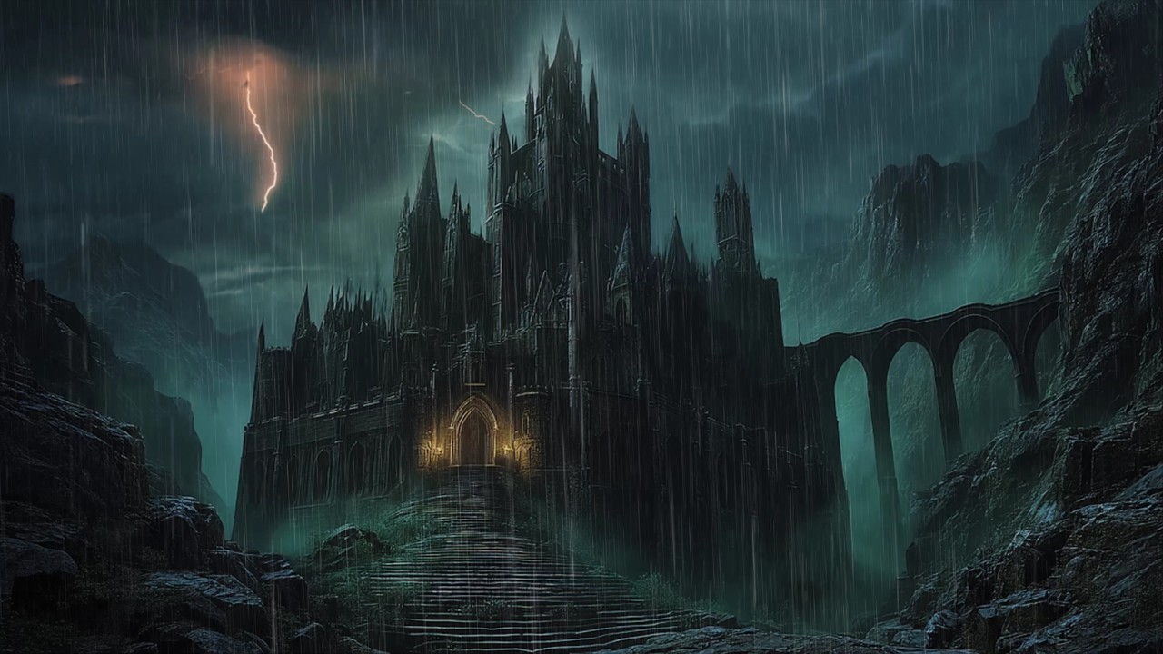 Unwind and Relax with Rain In Dark Gothic Castle  🏰 Escape into Tranquility with Rain