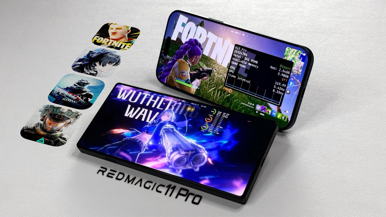 REDMAGIC 11 PRO против iPhone 17 Pro Max в играх Wuthering Waves, Delta Force, Fortnite и Destiny...