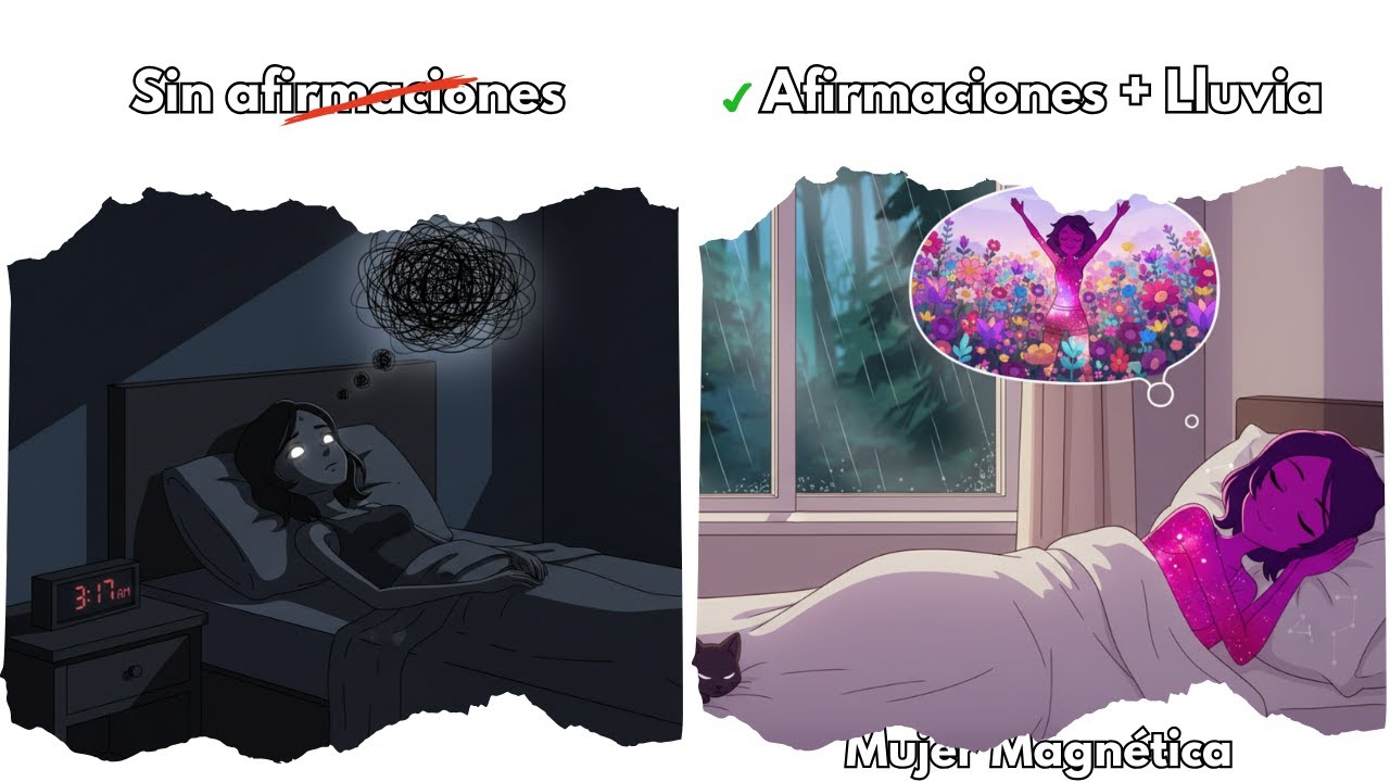 Afirmaciones positivas para dormir profundamente con LLUVIA 🌙 Mujer magnética 🌙