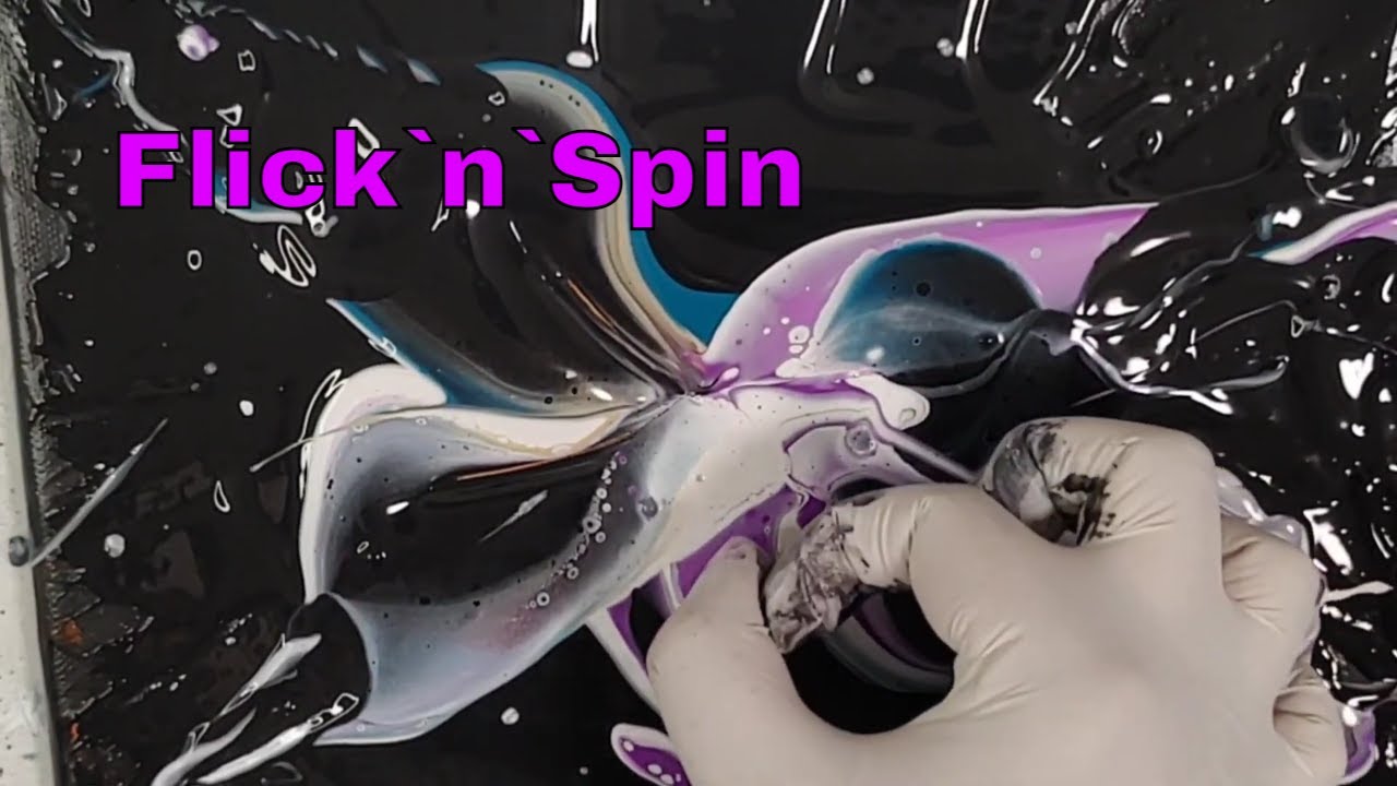 New Fluid Technique ~ Flick`n`Spin on Black ~ Fun And Beautiful @AnnukkaArtStudio #289