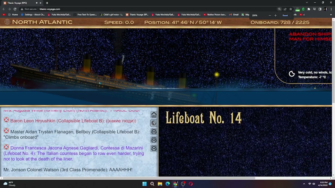 Titanic Voyage 2022 (RPG) - The Final Plunge