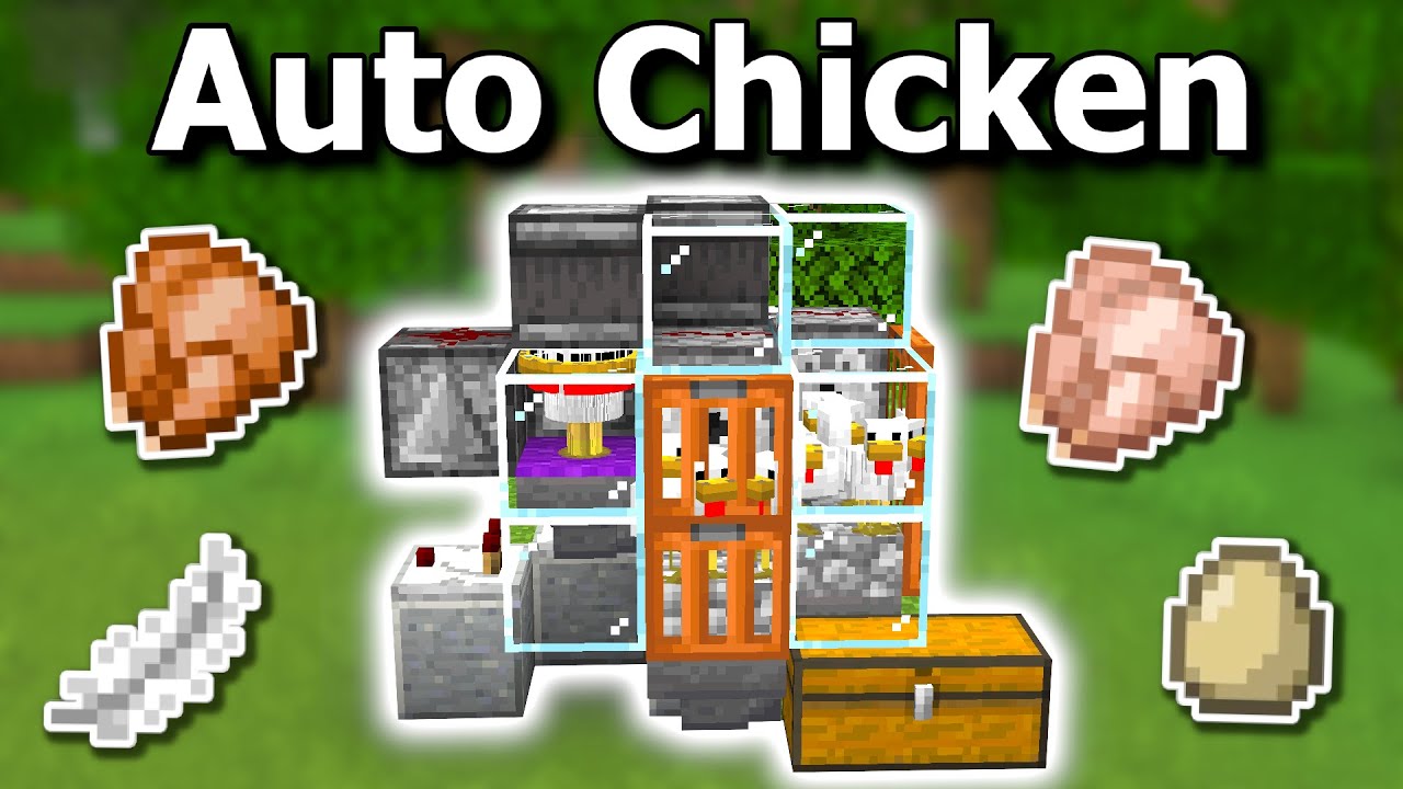 Easy Automatic Cooked Chicken Farm Minecraft 1.21 - Tutorial