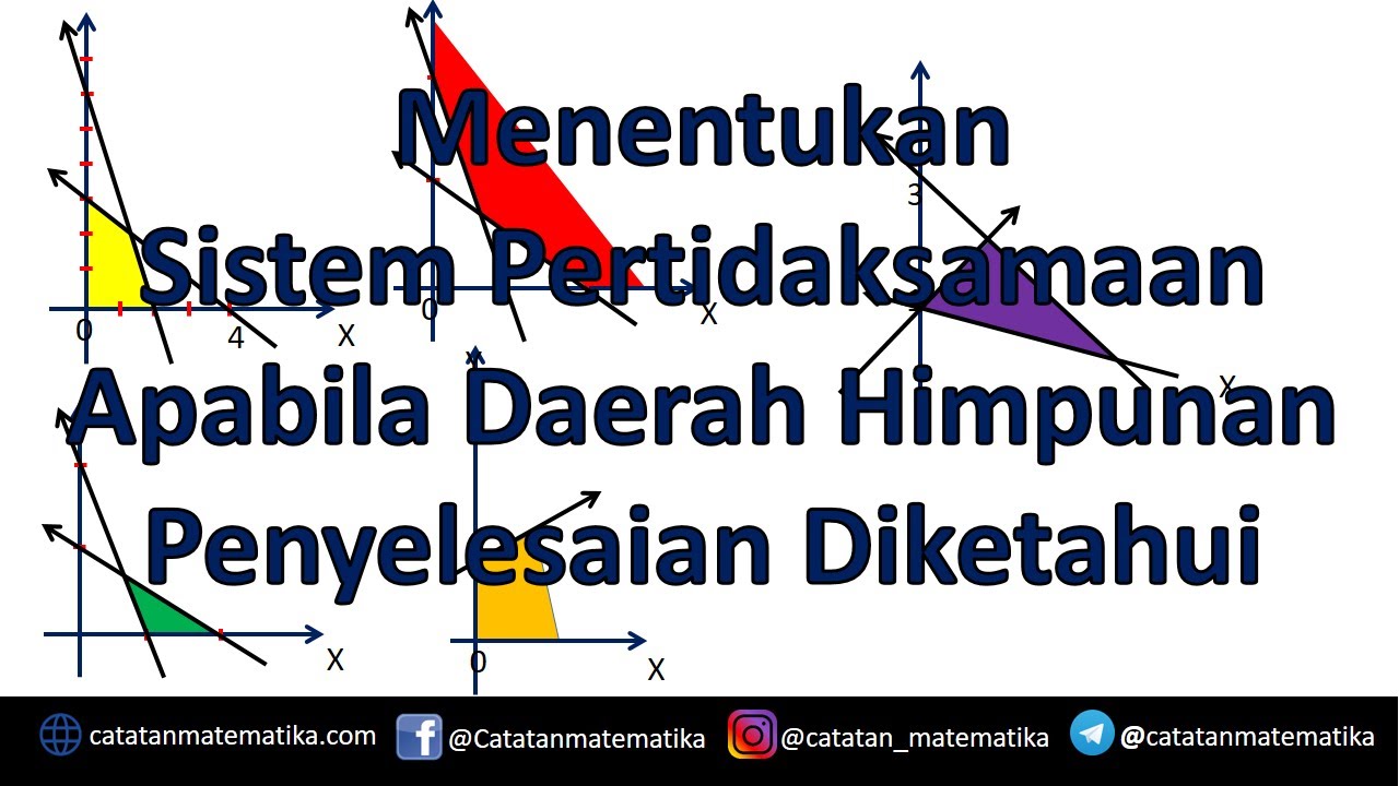 Menentukan Sistem Pertidaksamaan Linear Jika Daerah Penyelesaian Diketahui | Catatan Matematika