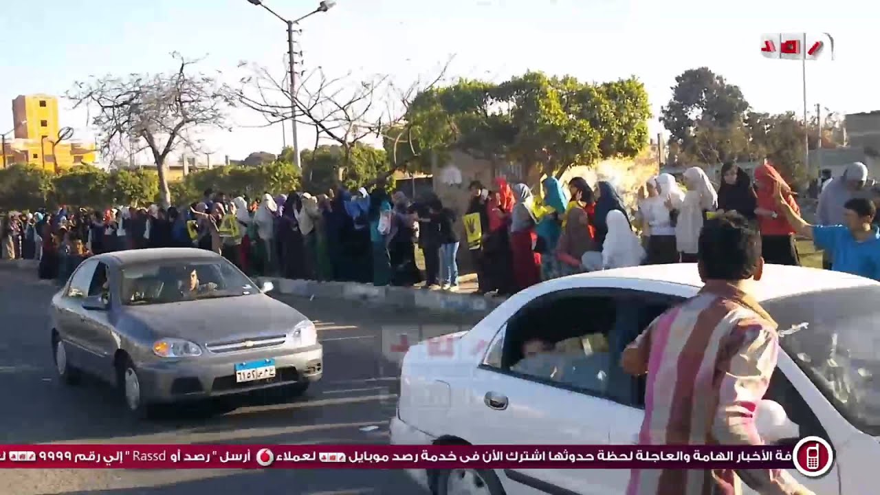 رصد | سلسلة بشرية ببلبيس الشرقية لرفض الانقلاب العسكرى