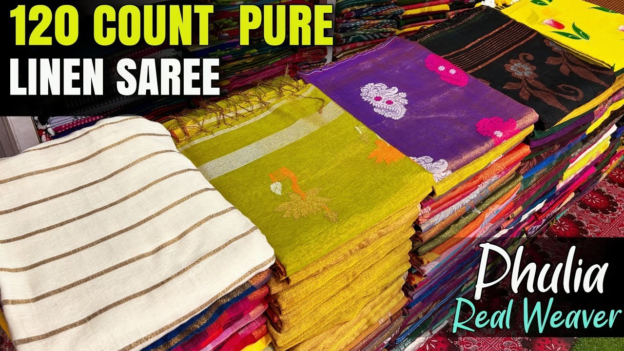 120 COUNT PURE LINEN SAREE, MERCERISED COTTON, KHADI COTTON SAREE, MAL COTTON SAREE MANUFACTURER 🔥