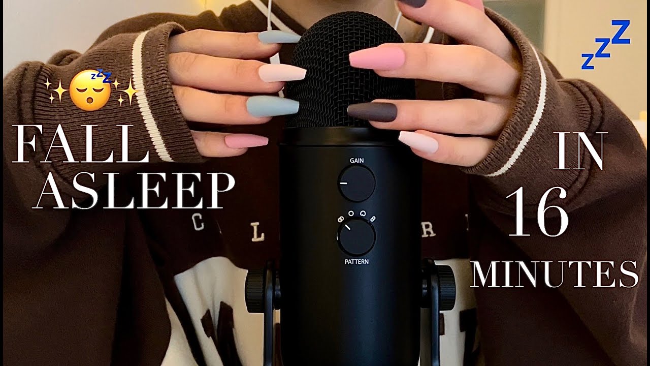 ASMR FALL ASLEEP IN 16 MINUTES ✨😴 (Mic & Camera Brushing, Scratching etc.) 🎙💤💗