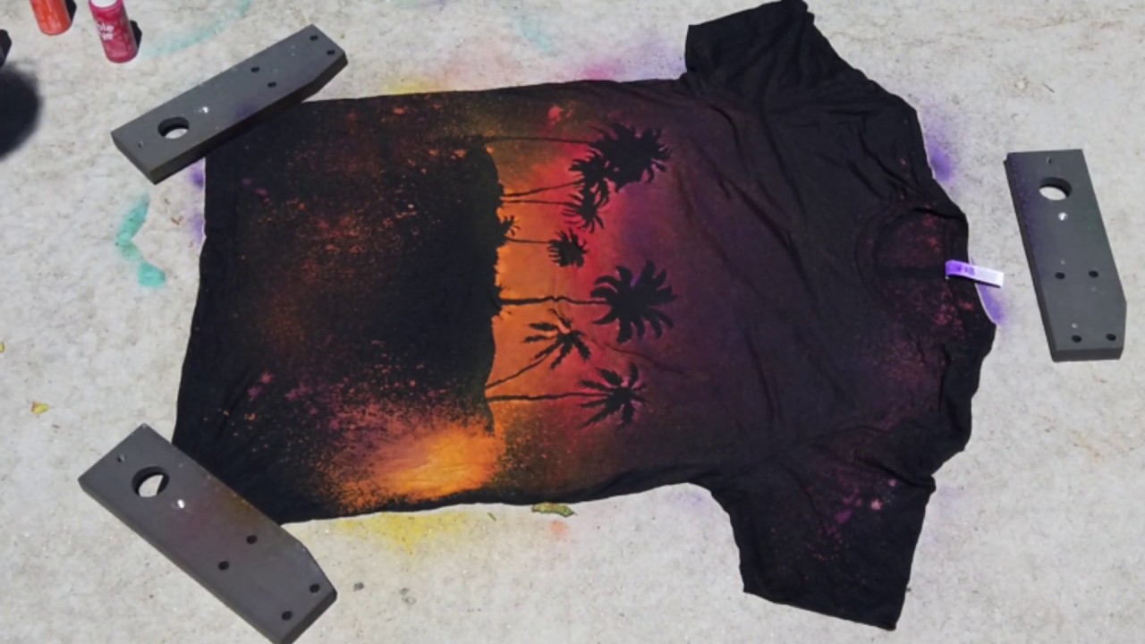 Palm Tree Sunset Bleach & Tie Dye Shirt Tutorial