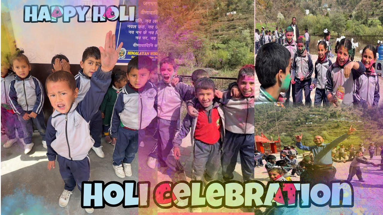 [Vlog 4] Holi celebration in school , school m bacchon ke sth manai holi  or sth m kiya jhoda #holi 