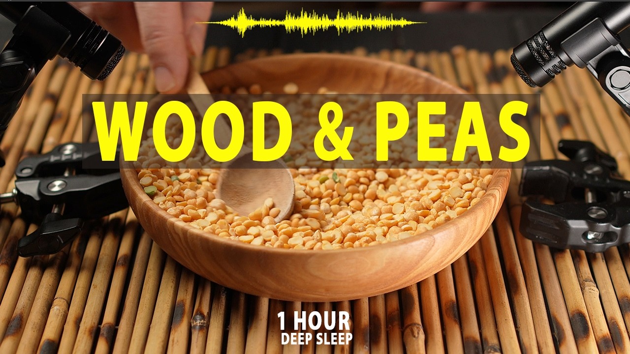 ASMR WOOD & PEAS 🪵 Relaxing Tapping & Stirring Sounds (No Talking)