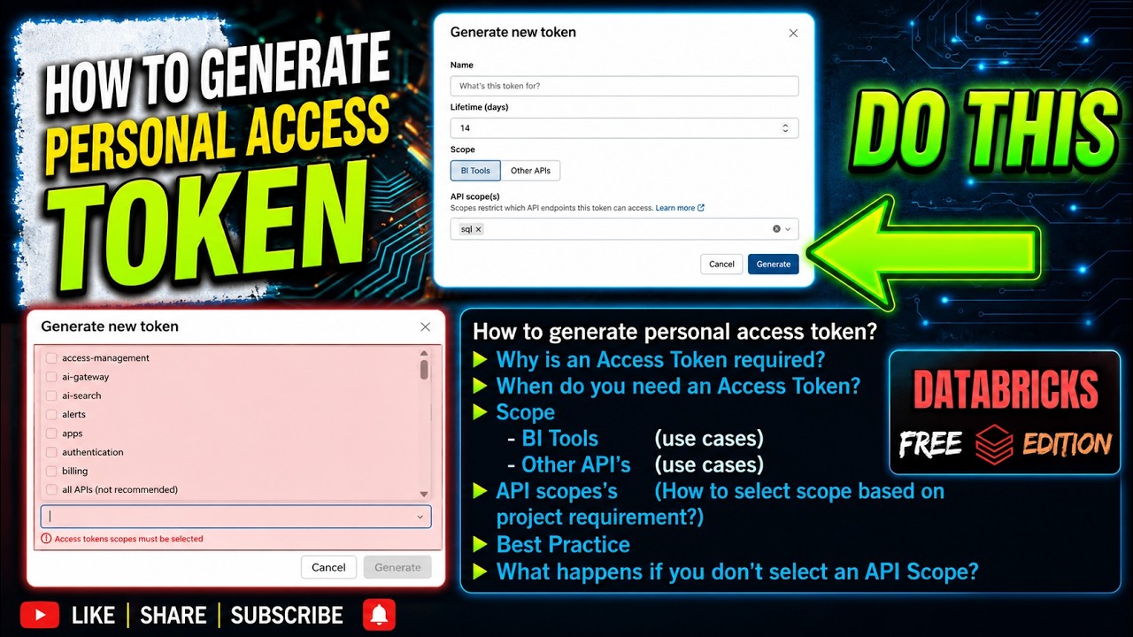 6. How to Generate a Personal Access Token (PAT)? | Step-by-Step Tutorial l #databricks PART 06