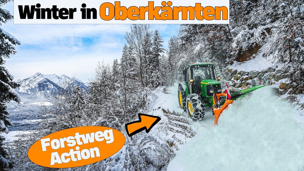 Forstweg-Action in Oberkärnten | Winterdienst in den Bergen mit John Deere Power und Springer SHL