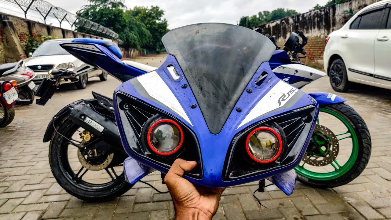 R1 Headlight Projector With Mask Install In R15 V2 😮 | R15 V2 Modification | Techno Khan