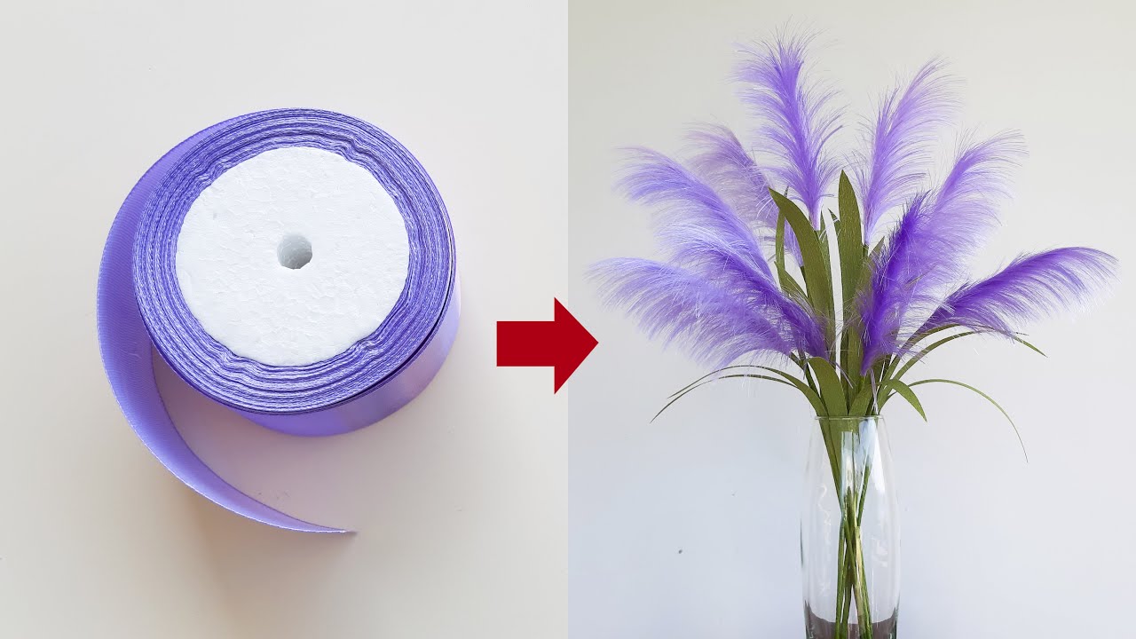 How To Make Reeds Flower From Ribbon / Paper Flower / Góc nhỏ Handmade