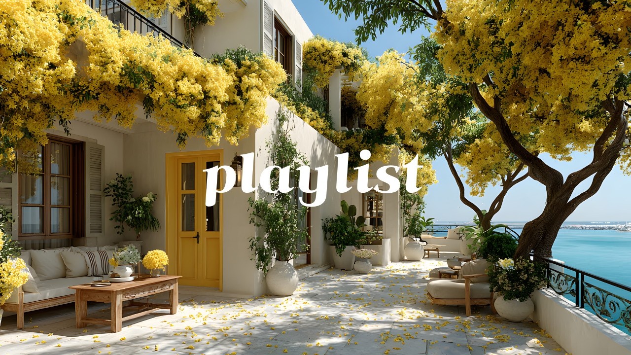 [playlist]  🌼 Sunny Spring Terrace Cafe Playlist | Spring Cafe Music by the Sea ㅣ Eedam