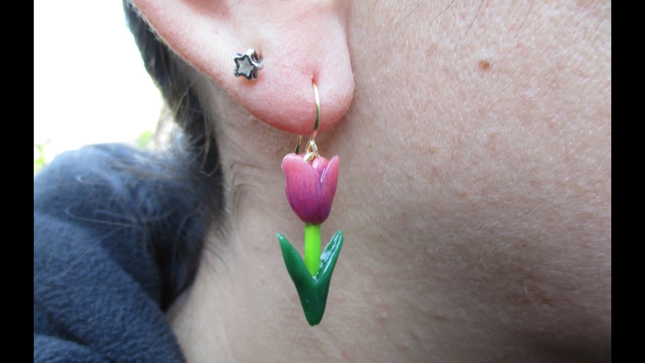 Como Hacer Aretes de Tulipan (tulips)