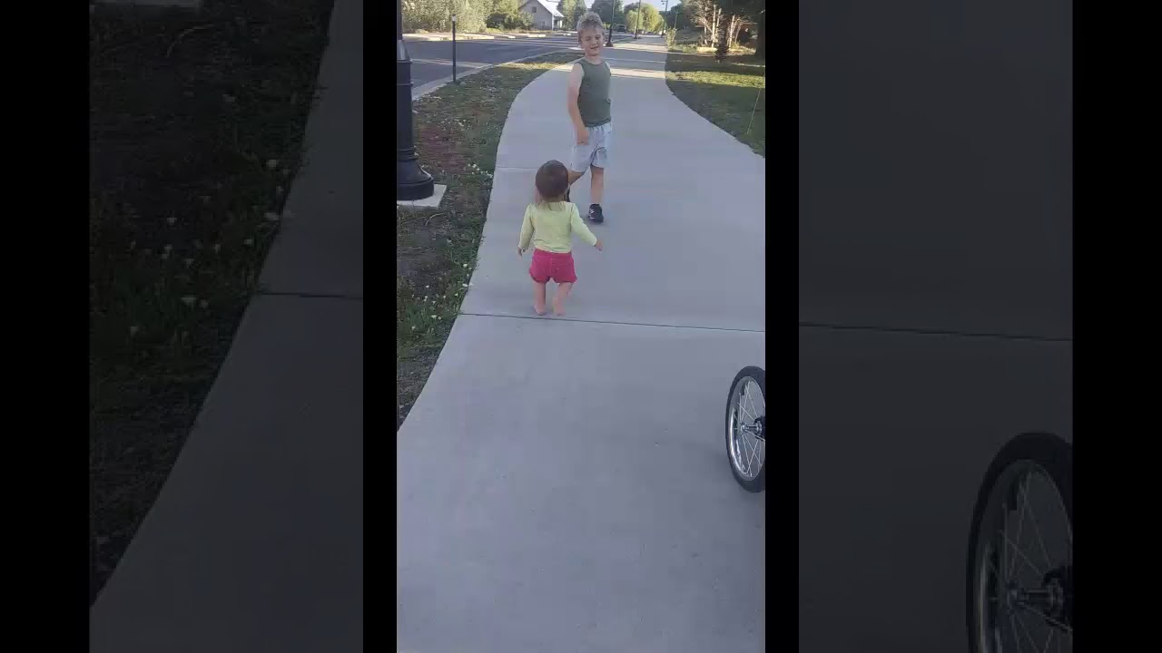 Iris Sapphire Ann Adams learning to jump at 20 months old August 2020