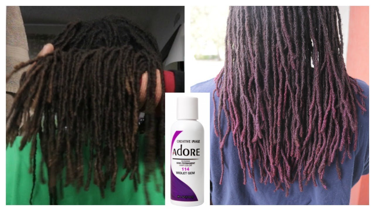 Dying Her Dreads/Locs Purple/ ADORE 114/ No Bleach