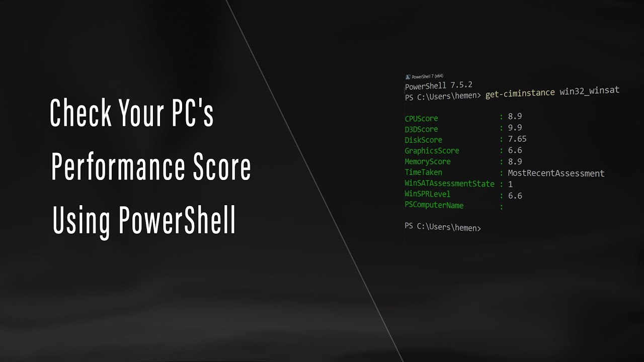 Check Your PC's Performance Score Using PowerShell | WinSAT | Get-CimInstance