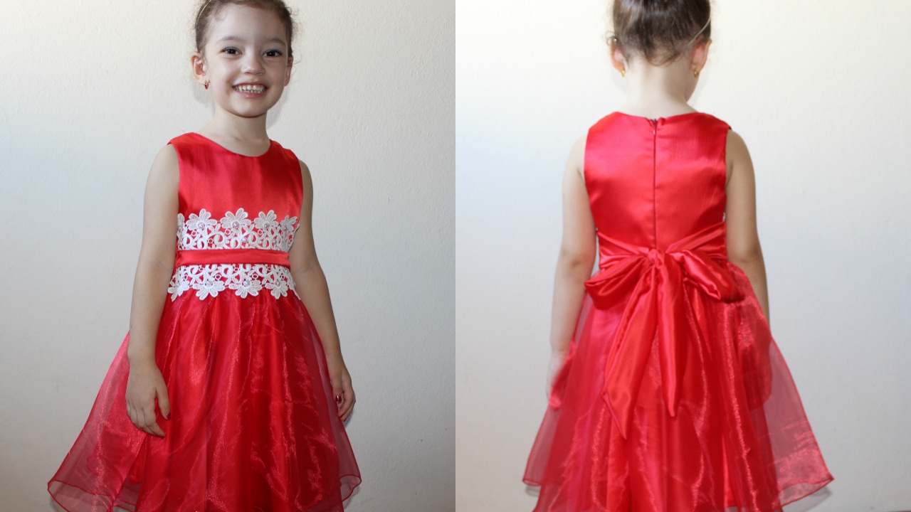 COSTURA DO VESTIDO GODÊ INFANTIL