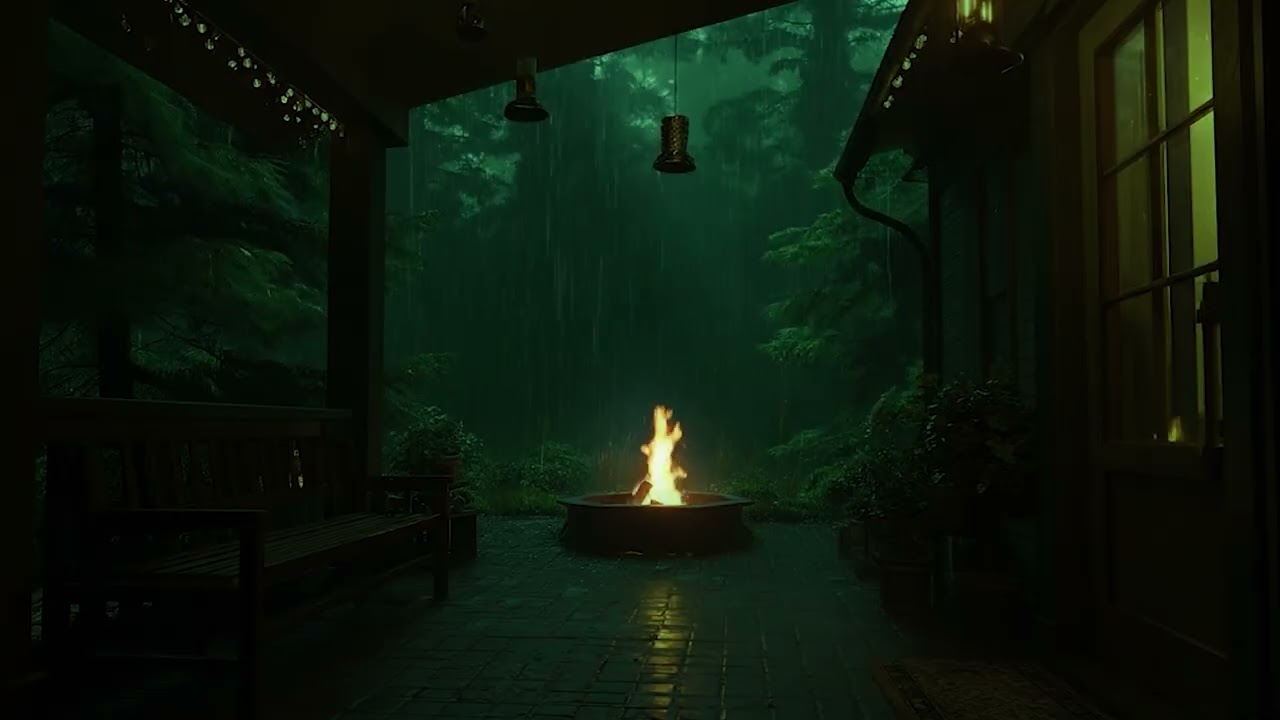 Cozy Cabin in a Thunderstorm 🌧 Heavy Rain and Thunder Sounds for Sleep and Calm Nights