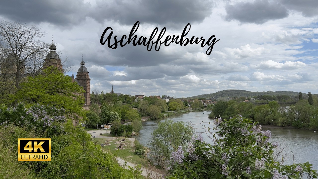 Aschaffenburg, Germany - Walking Tour around the Picturesque Town - 4K 60 fps