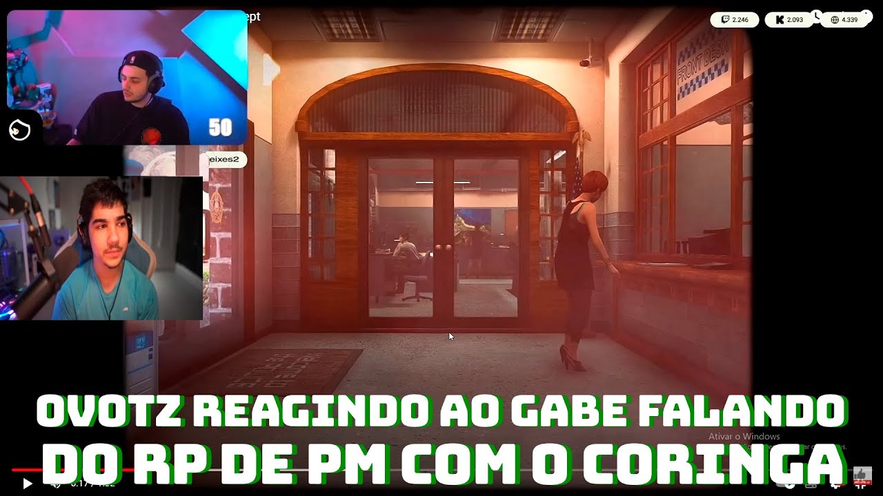 OVOTZ REAGINDO AO GABE FALANDO DO RP DE PM COM O CORINGA!!!