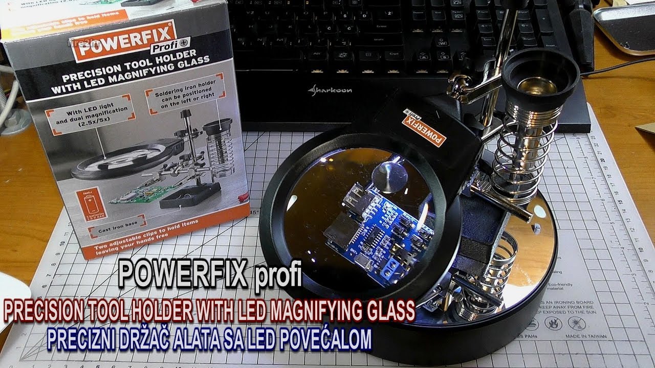 POWERFIX profi (LIDL) PRECISION TOOL HOLDER WITH LED MAGNIFYING GLASS