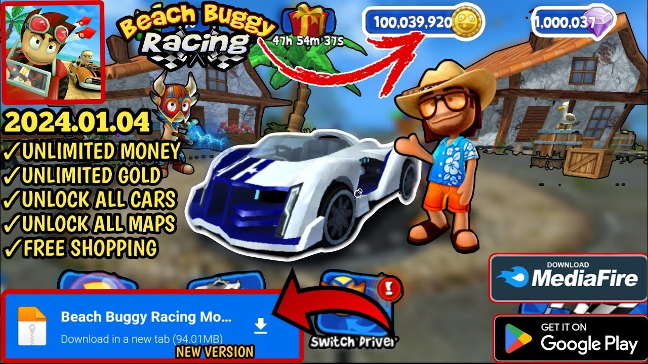 Beach Buggy Racing new v2024.01.04 mod apk unlimited money unlock all