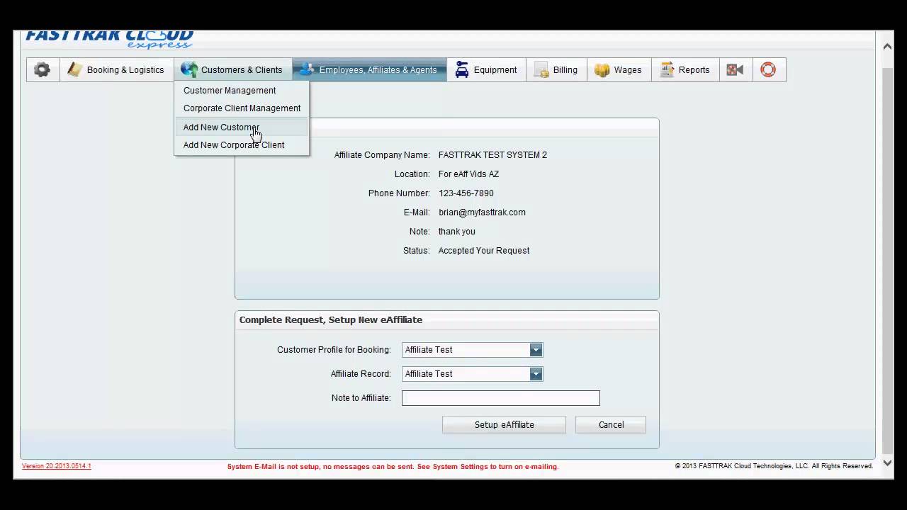 Cloud Express - Mobile - eAffilate Setup