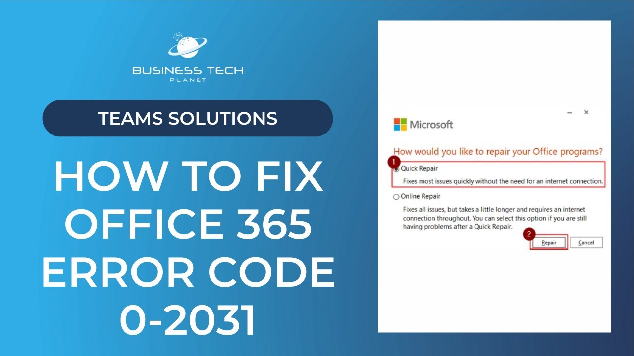 ❌ Как исправить код ошибки Office 365 0 2031 ❌