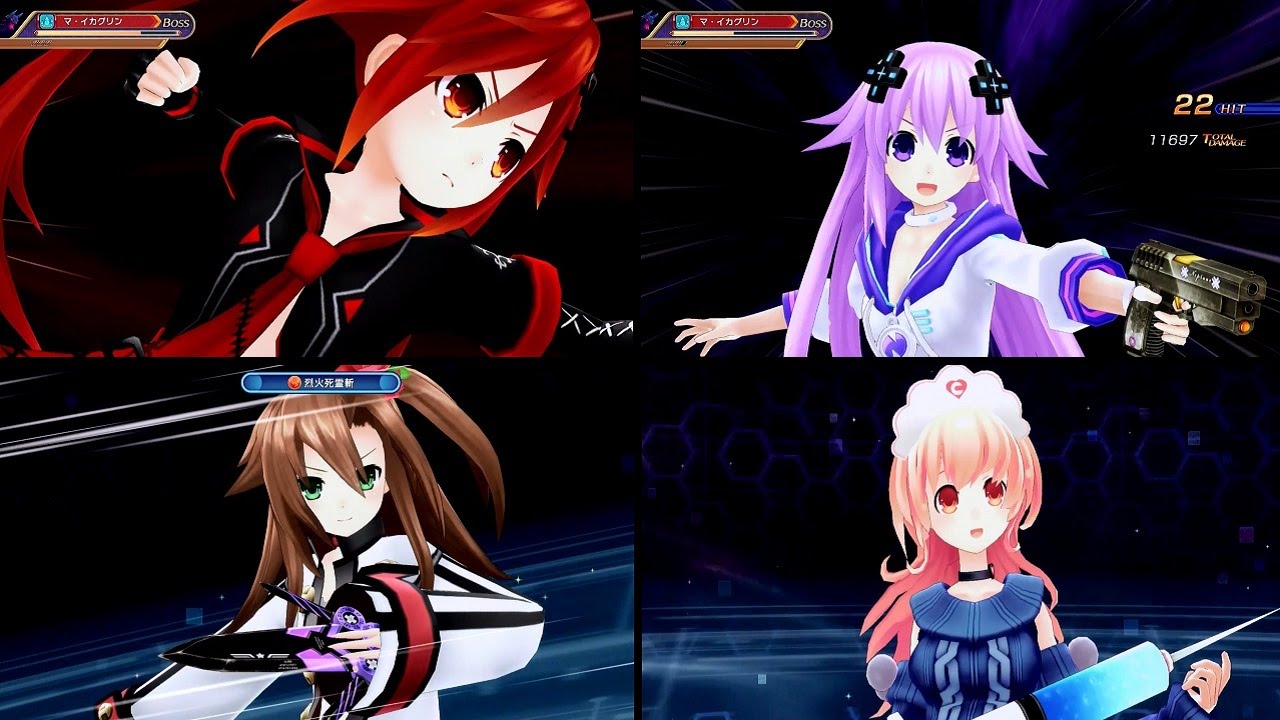 MegaDimension Neptunia Victory 2 - Uzume, Neptune(Big), IF & Compa Skills & EXE Drives