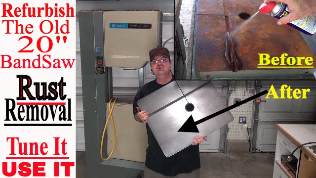 BandSaw Refurbish job, Remove Rust - Tune it & Use it Part 3 *New Vintage 20