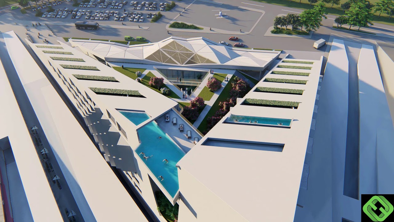 Architektur Visualisierung & 3D  Animation eines Hotels in Bauplanung