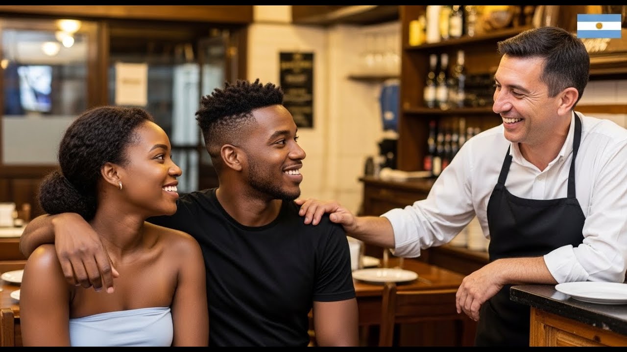 ¡Echalos! Humilló a pareja negra en la parrilla y el dueño argentino dio un final heroico