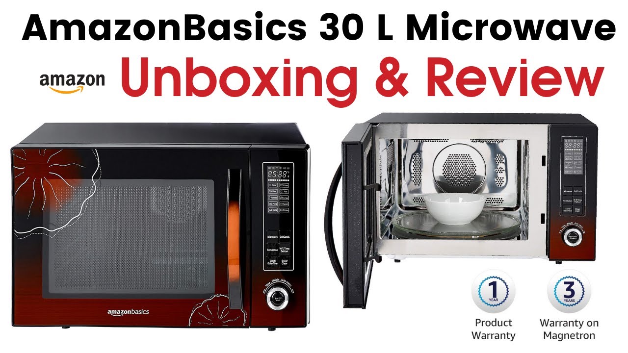AmazonBasics 30 L Convection Microwave Black Unboxing & Review