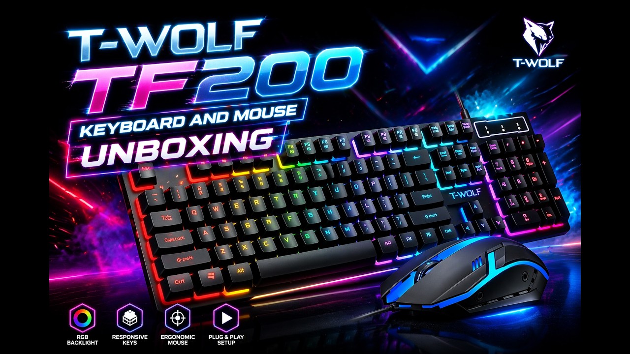 T-WOLF TF200 Keyboard and Mouse || Unboxing