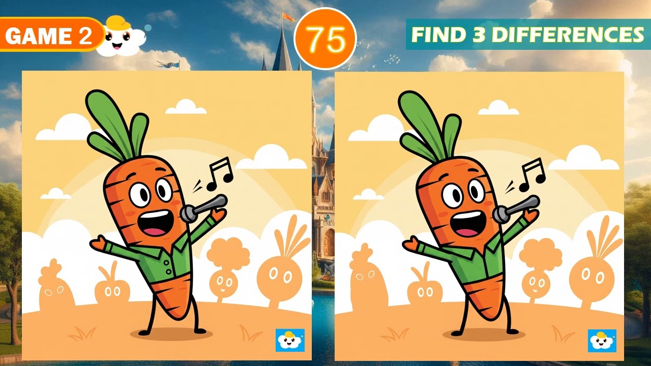 Spot The Difference | Carrot Singing Contest Baby Playing Beaver Dancing Ghost Reading Bedtime Story