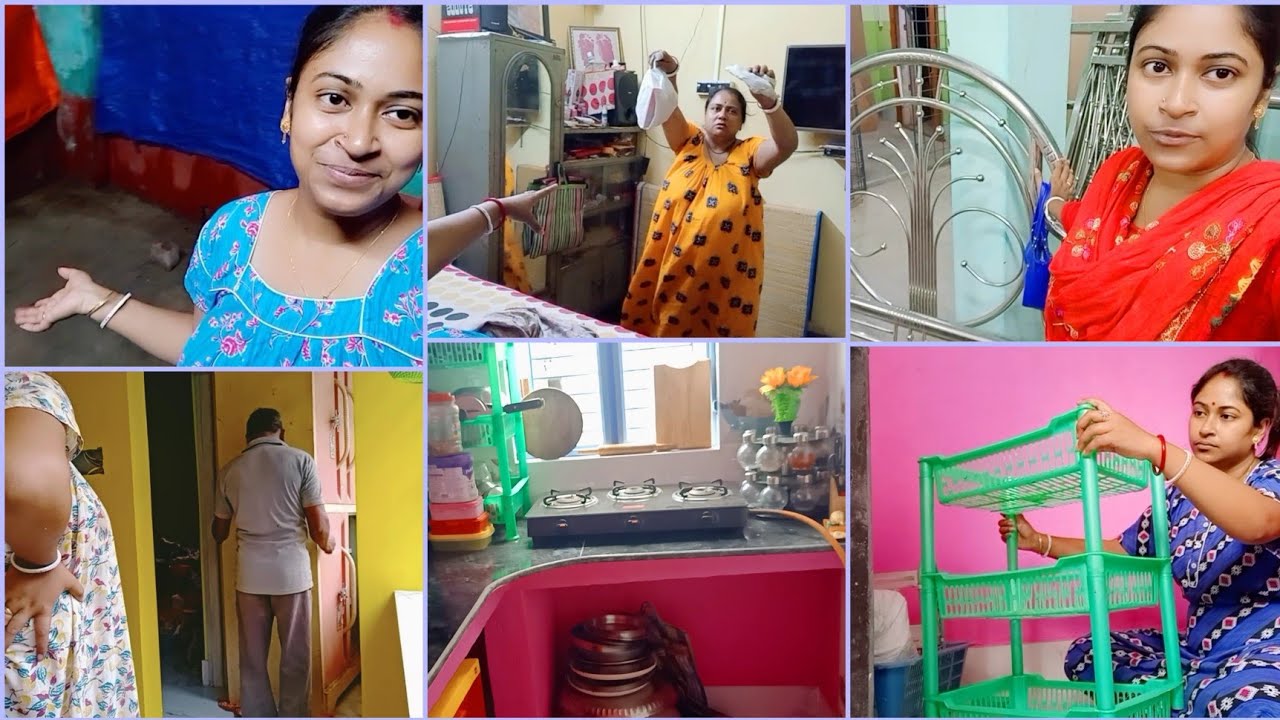 মন্দিরার মন্দিরবাস সমাপ্ত,আলমারি সোকেস বাড়িতে ঢুকলো,রান্নাঘর সাজিয়ে KITCHEN TOUR