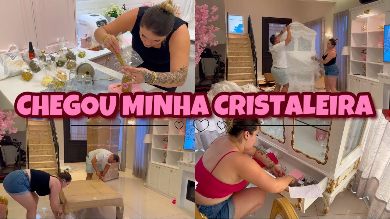 FINALMENTE CHEGOU MINHA CRISTALEIRA I ORGANIZEI MINHA GAVETA DE TEMPERO I FICOU TÃO LINDO I Ketlyn P