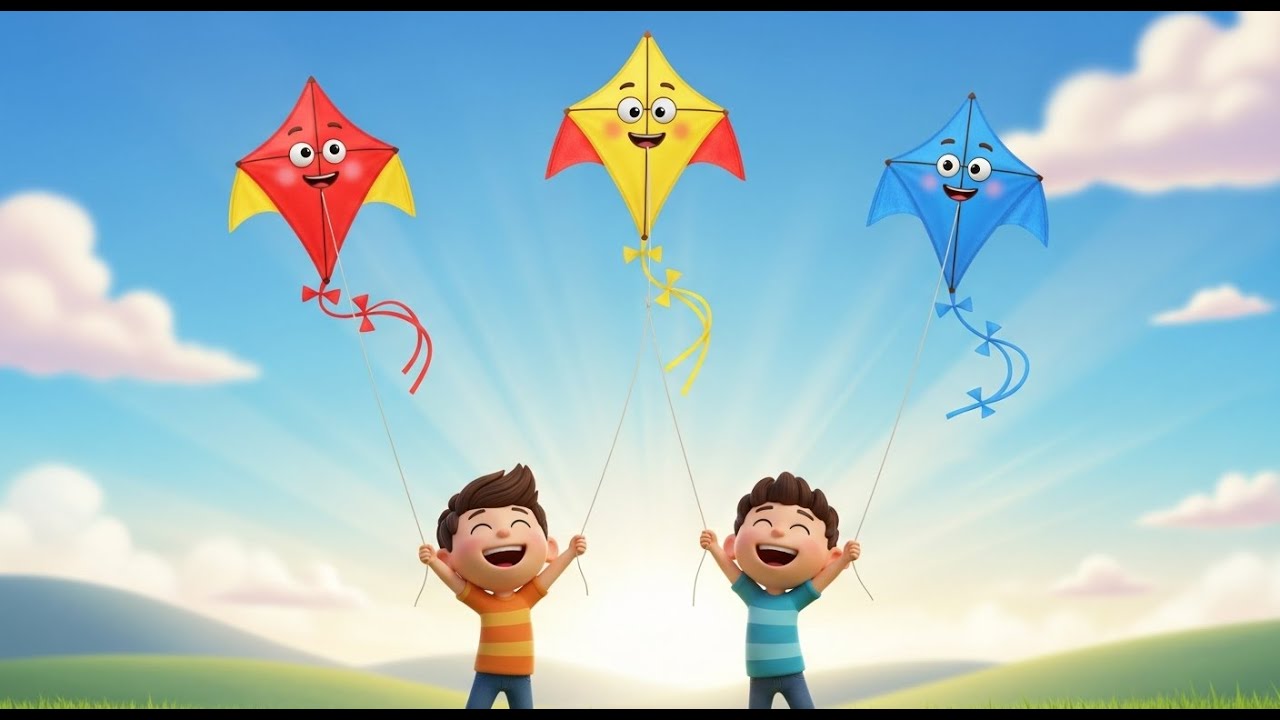 Three Little Toy Kites Soar Soar Soar | Nursery Rhymes for Kids & Baby Songs