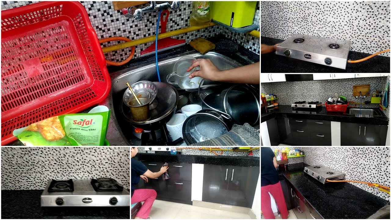 50 minutes Daily Morning Kitchen Cleaning Routine || Indian Mom Jyoti