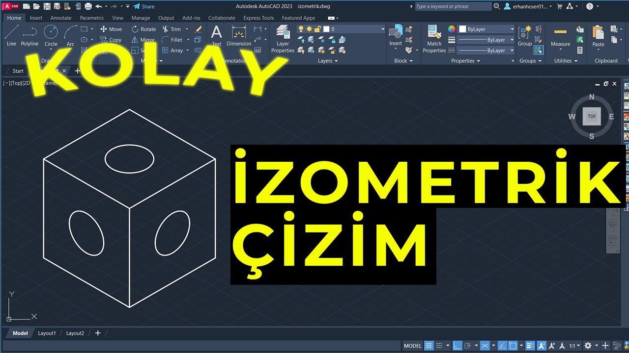 AutoCAD Dersleri -İzometrik Çizim -Isometric Drawing | AutoCAD 2024