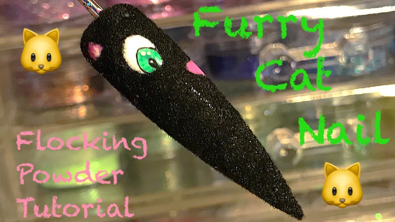 🐱 Furry Cat Nail 🐱 | Flocking Powder | Nail Art Tutorial